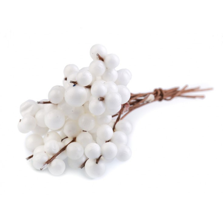 Blueberries on a twig - white - bunch