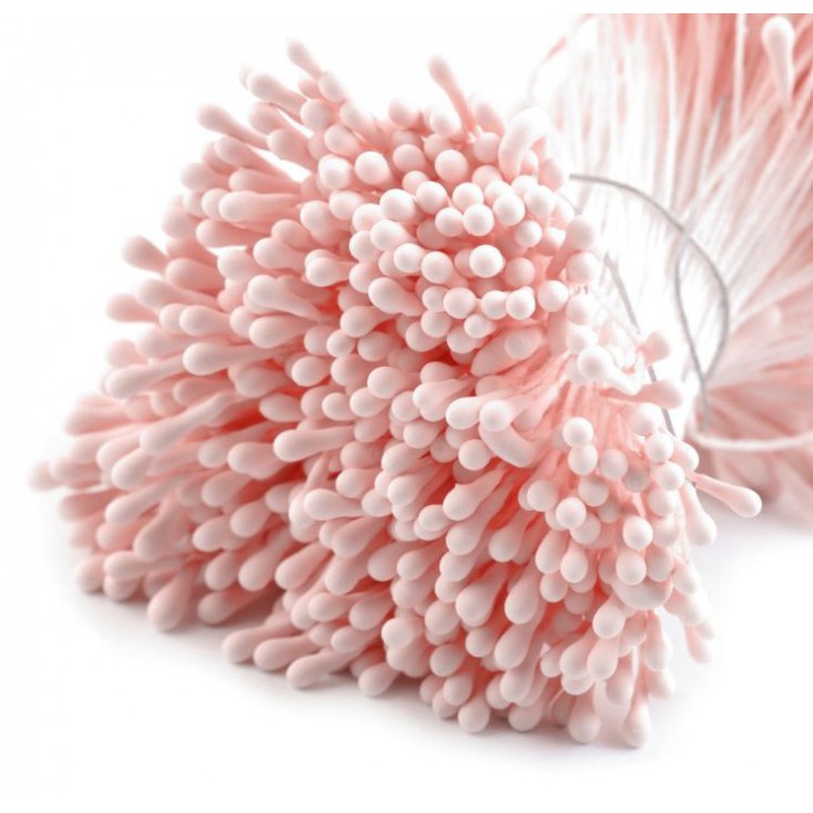 Flower stamen - light pink matte - one bunch - 2mm