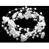 Beaded garland with hearts Ø10mm length 130cm - white