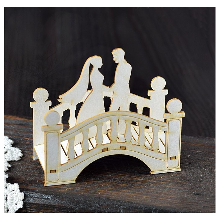 Cardboard cutout - Chipboard - Anemone - Bride and Groom on the bridge 02