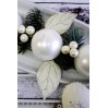 Mini Christmas baubles on wire - Shabby chic - Diameter 16mm - Pearl
