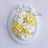 Peony flower set - vanilla and white mix - 25 pcs