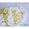 Peony flower set - vanilla and white mix - 25 pcs