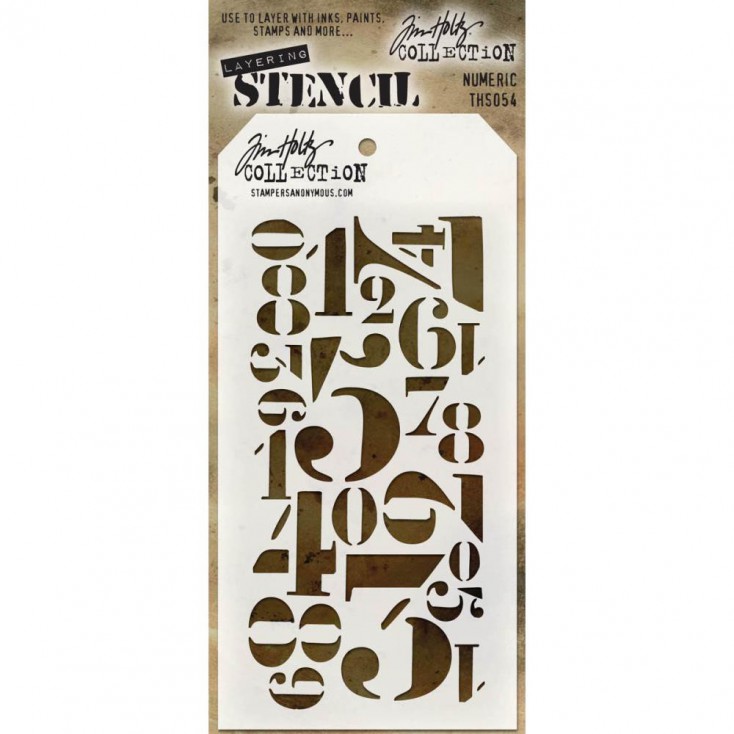 Tim Holtz Collection - Mask, stencil, template - Numeric THS054