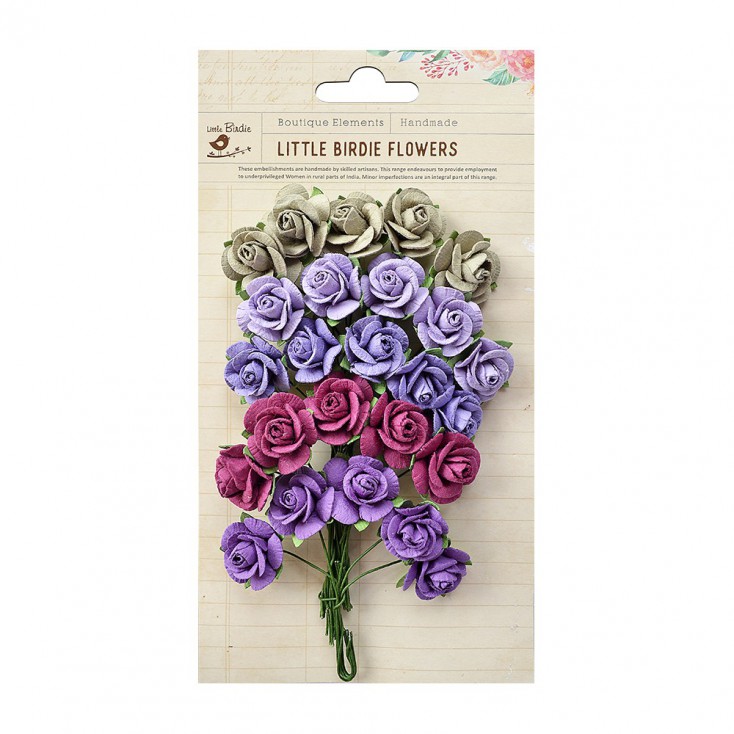 Paper flower set - Little Birdie - Catalina Berry Punch - 25 flowers