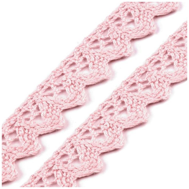 Cotton lace - widh 15mm - pink - 1 meter