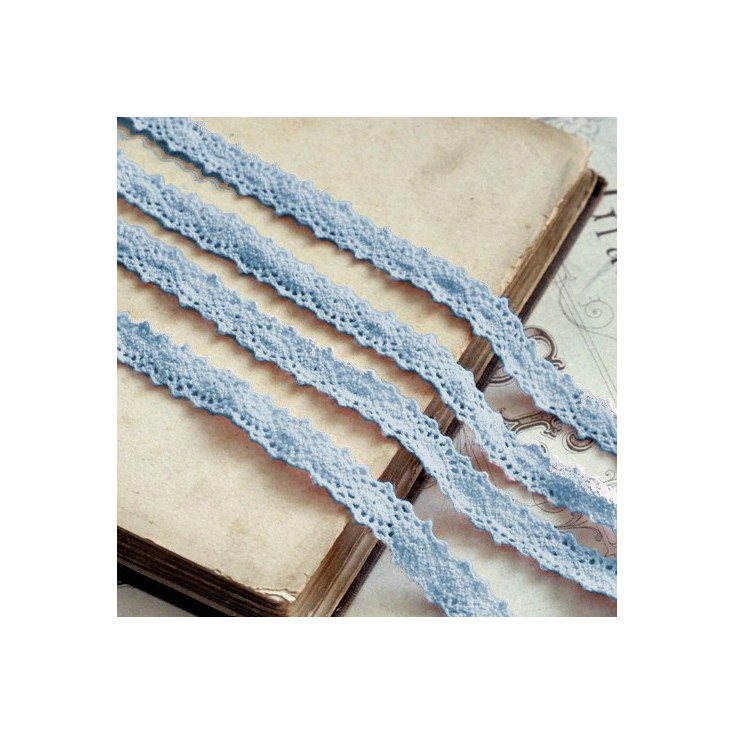 Cotton lace - widh 12mm - blue - 1 meter
