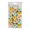 Papierowe kwiaty do rękodzieła - Little Birdie - Mattina Pastel Palette- 15 kwiatków z listkami.