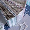 Album base square- Textile - White and pink stripes - 20x20x7 cm - Fabrika Decoru