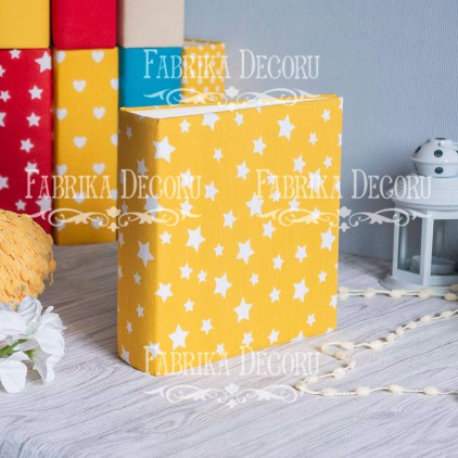 Album base square- Textile - Yellow Stars - 20x20x7 cm - Fabrika Decoru