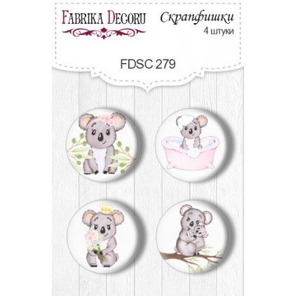 Selfadhesive buttons/badge - Fabrika Decoru - Puffy Fluffy GIRL - 279