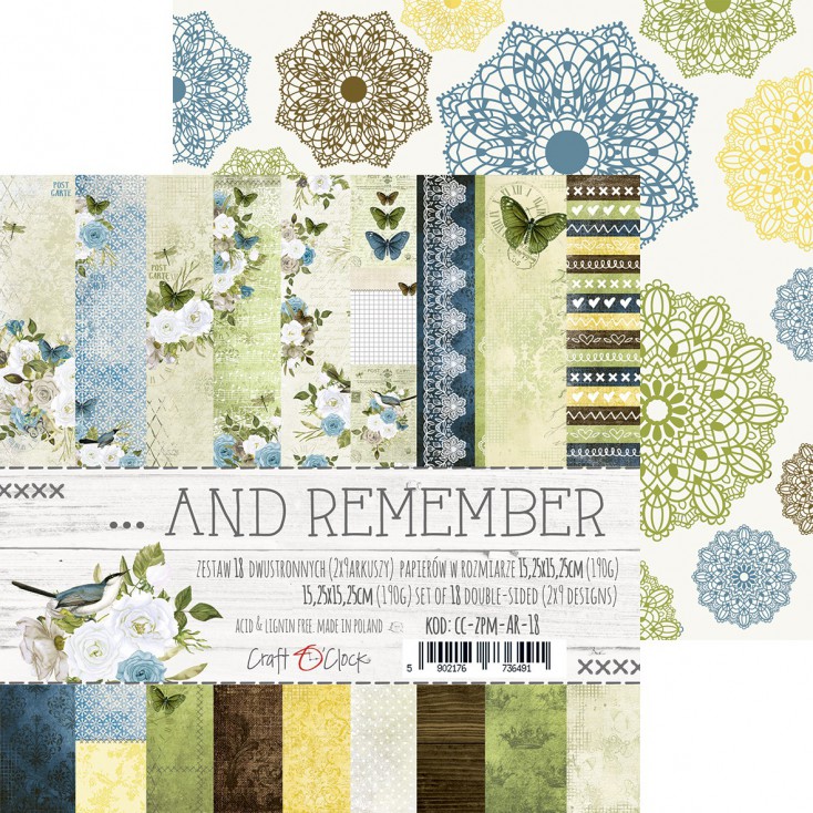 Pad of scrapbooking papers - Craft O Clock - ...And Remember
