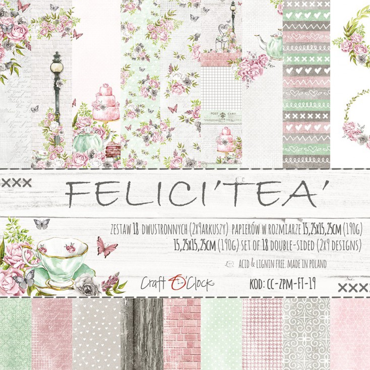 Pad of scrapbooking papers - Craft O Clock - Felici'Tea'
