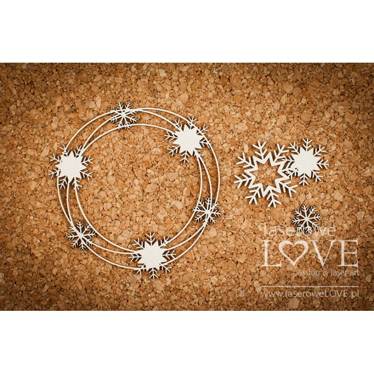 Cardboard -Liana frame with snowflakes - Arctic Sweeties - LA18633- Laserowe LOVE