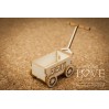 Cardboard -Trolley 3D boy - Vintage Baby - LA18512- Laserowe LOVE