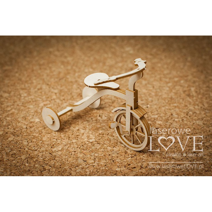 Cardboard -3D tricycle bicycle - Vintage Baby - LA18524- Laserowe LOVE
