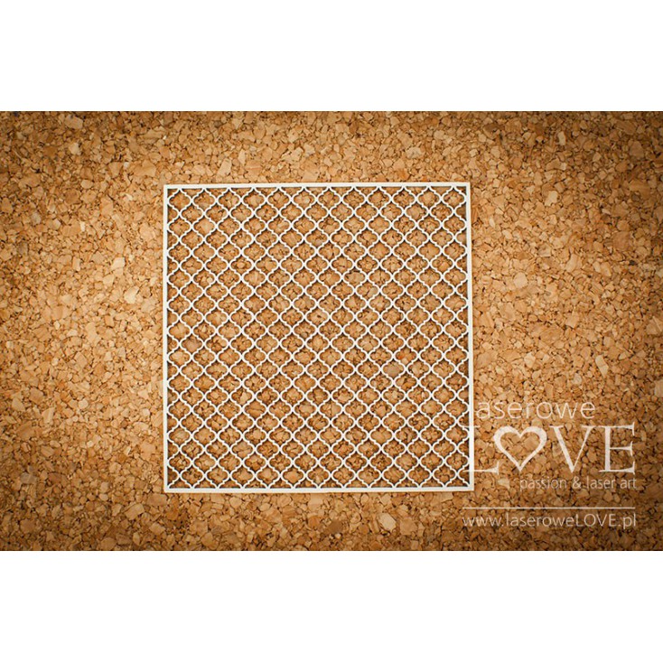 Cardboard -Grid background- Vintage Ornaments - LA18227 - Laserowe LOVE