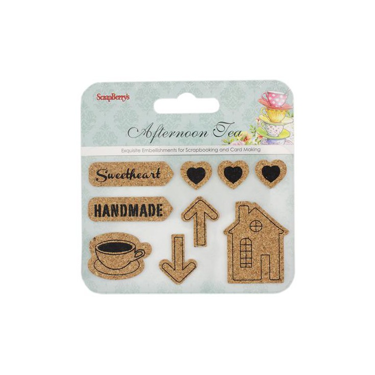 Set of cork stickers- Afternoon Tea- Scrapberry's