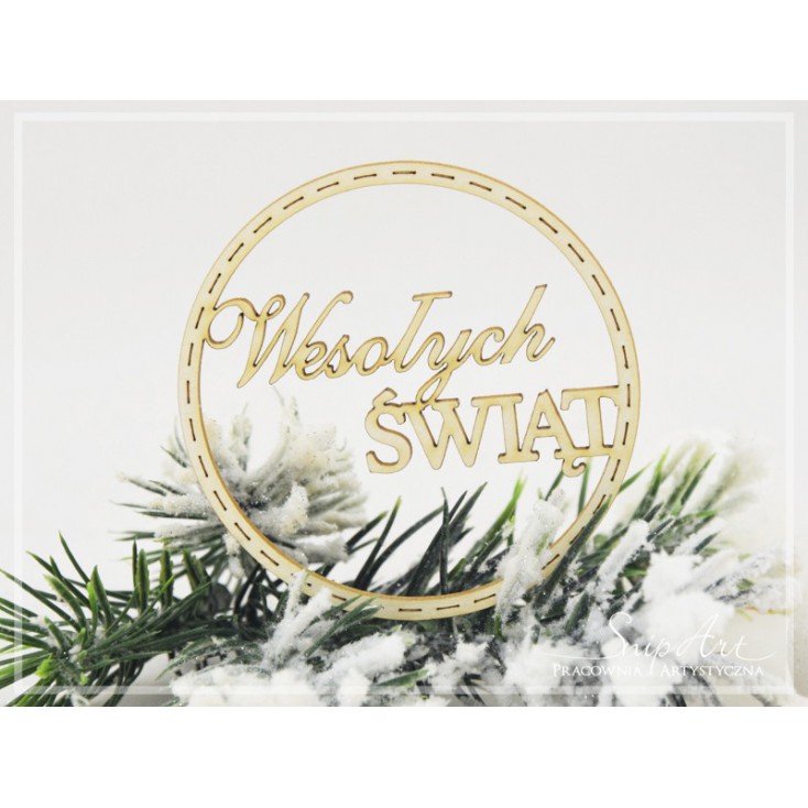 Tekturka -Napis "Wesołych Świąt" w kółku - SnipArt