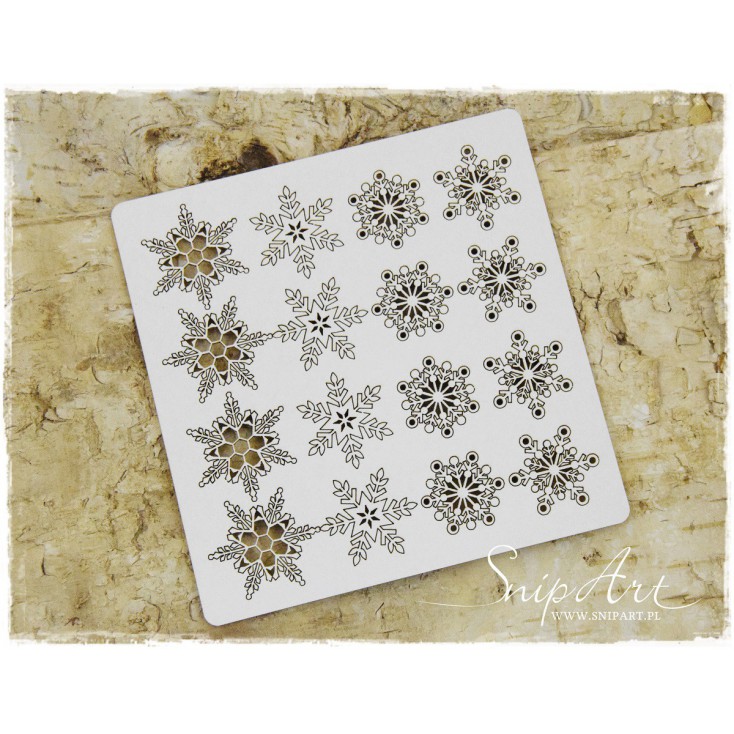 Cardboard - Snowflakes - a set of 16pcs. - SnipArt