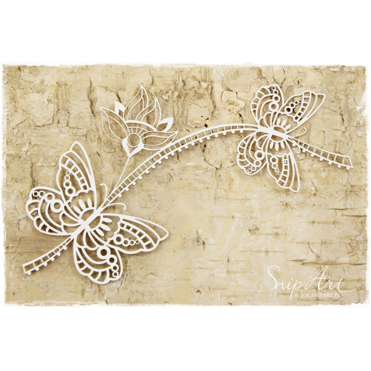 Cardboard - Butterflies with flower - openwork -SnipArt