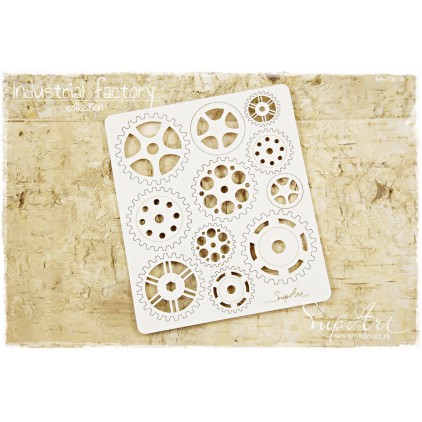 Industrial Factory - cogs and gears XL - laser cut decor - light chipboard - SnipArt