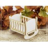 Cradle with a teddy bear 3D - laser cut decor - light chipboard - SnipArt