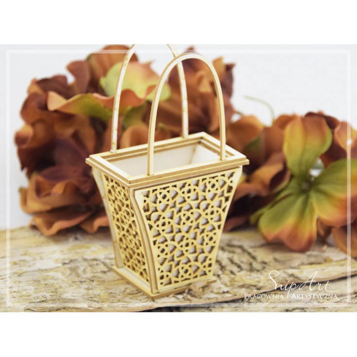 Basket 3D - scrapbooking cardboard - laser cut element - SnipArt