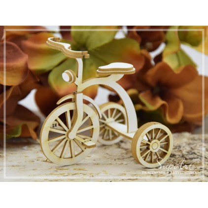 Tricycle 3D - scrapbooking cardboard - laser cut element - SnipArt
