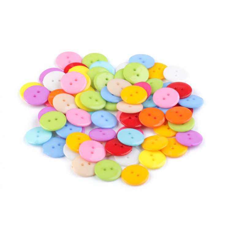 Plastic buttons - mix of colors 01 - 12 pieces