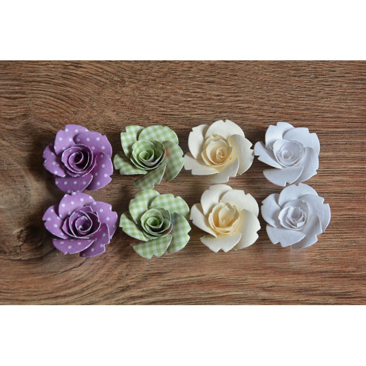 A set of paper flowers - mix of colours 97 - 8 pieces