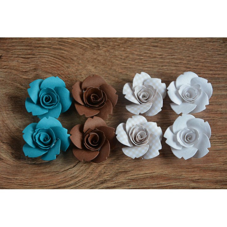 Zestaw papierowych kwiatów - miks kolorów 99 - 8 sztuk