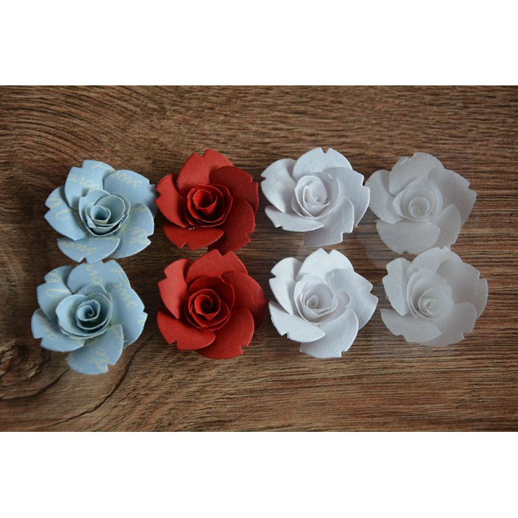 Zestaw papierowych kwiatów - miks kolorów 110 - 8 sztuk