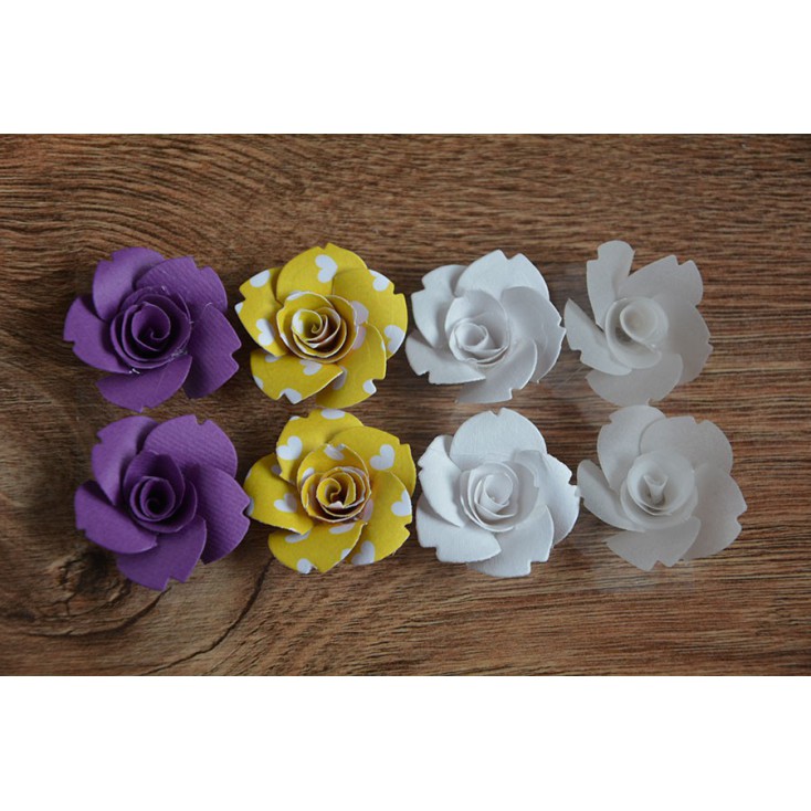 Zestaw papierowych kwiatów - miks kolorów 130 - 8 sztuk