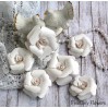 Zestaw papierowych kwiatów - białe 170121 - 6 sztuk