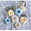 A set of paper flowers - mix of colours 170128 - 6 pieces