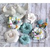 A set of paper flowers - mix of colours 170129 - 6 pieces