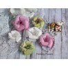 A set of paper flowers - mix of colours 170130 - 6 pieces