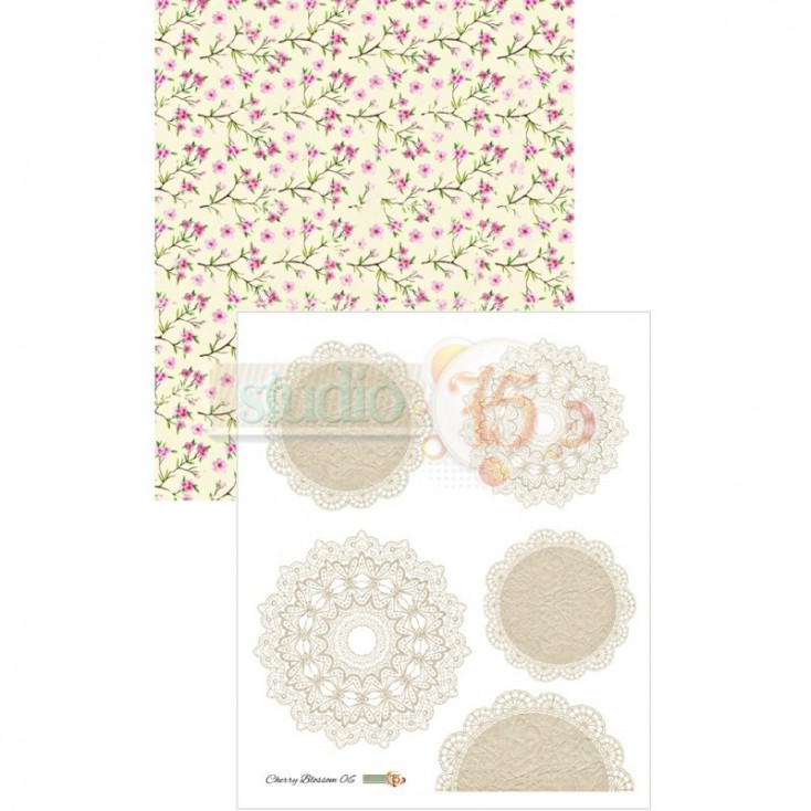 Scrapbooking paper, strip - Studio 75 - Cherry Blossom 06