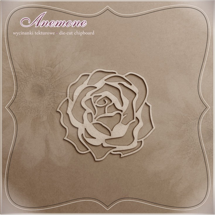 Chipboard - Anemone - Rose