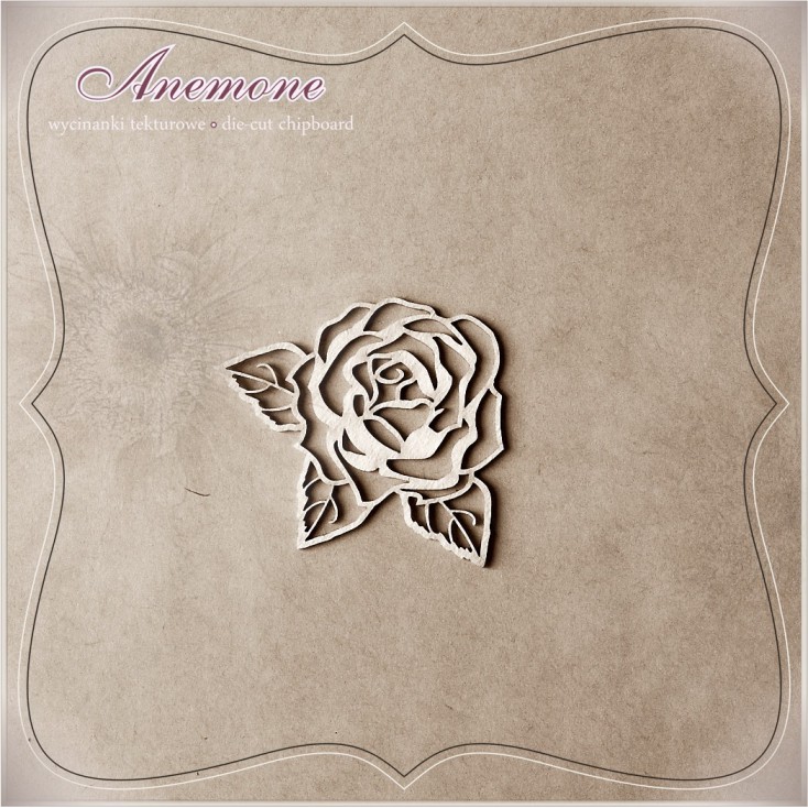 Chipboard - Anemone - Rose with leafs