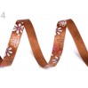 Wstążka satynowa - kwiaty- 1 metr - brązowy