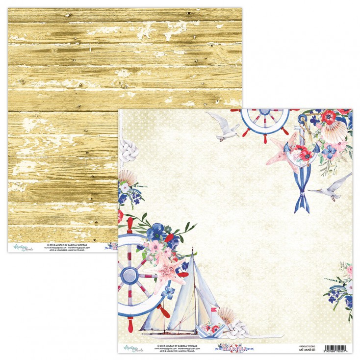 Scrapbooking paper - Mintay Papers - Marina 01