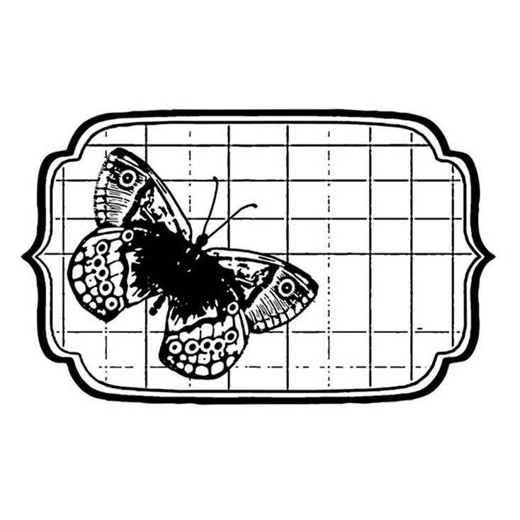 Set of clear stamps - Stamperia - Tag with butterfly