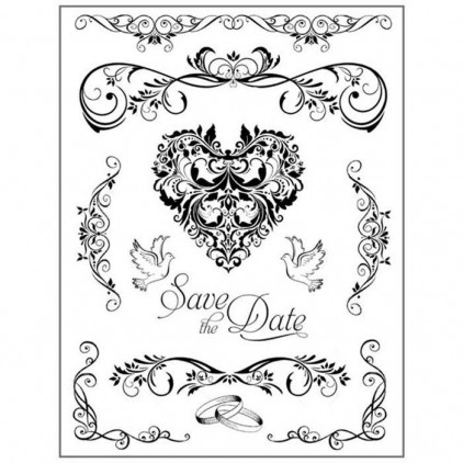 Set of clear stamps - Stamperia - Save the date