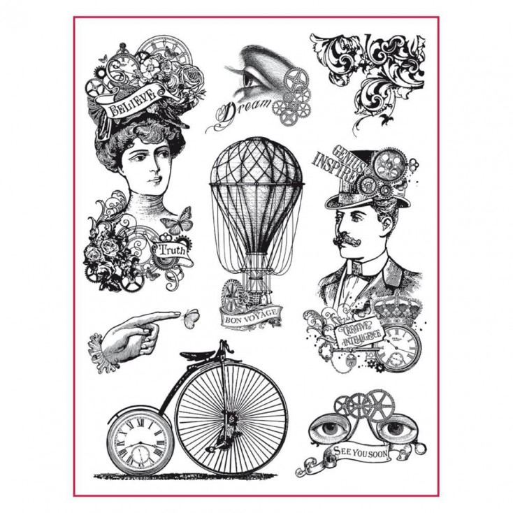 Set of clear stamps - Stamperia - Steampunk