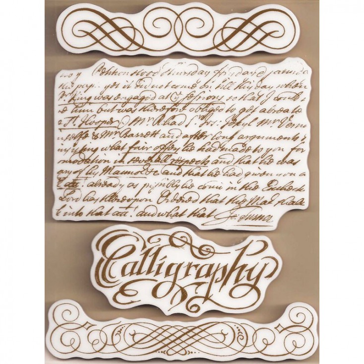 Set of clear stamps - Stamperia - Caligraphy