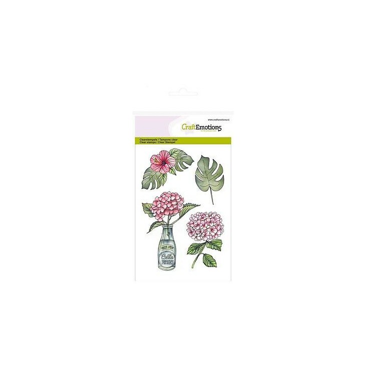 Set of clear stamps - Craft Emotions - Hydrangea with bottle