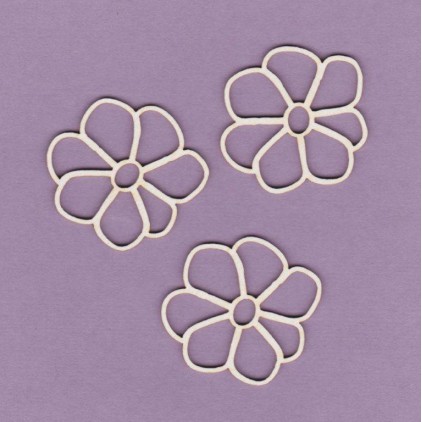 Cardboard element -Flowers - 3 pcs. - Crafty Moly