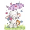 Set of clear stamps - Wild Rose Studio - Bella with Umbrella CL514